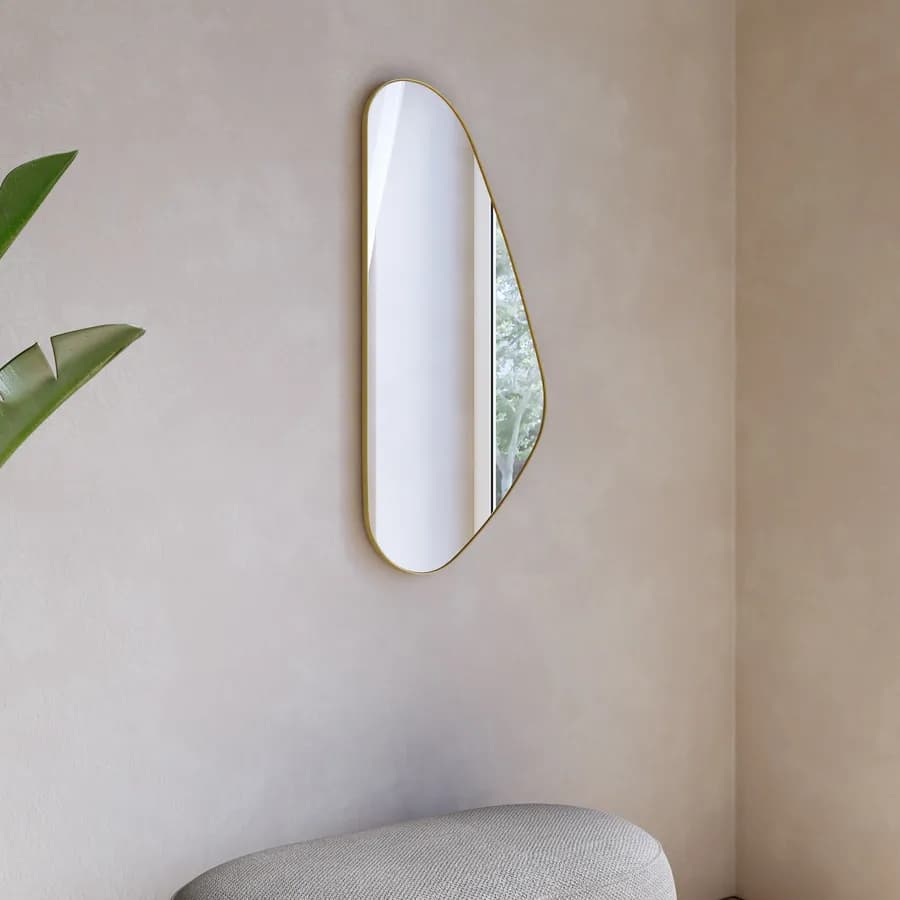 Specchio da parete 42x99h cm in metallo oro con cornice - Peregrin