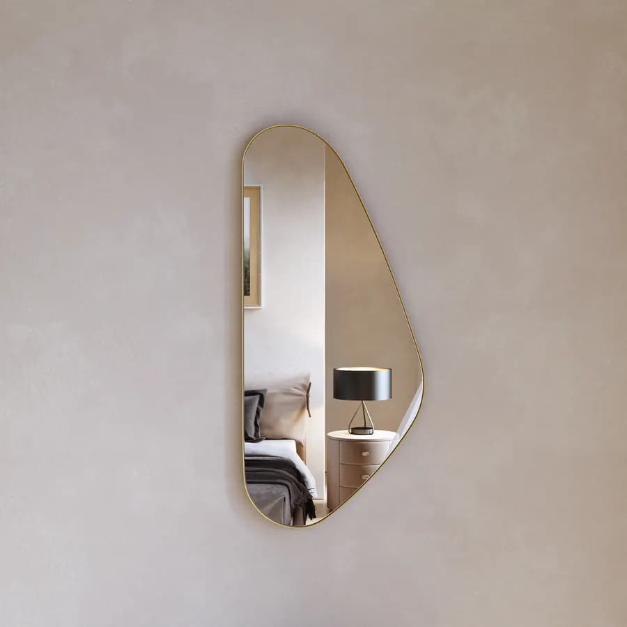 Specchio da parete 42x99h cm in metallo oro con cornice - Peregrin