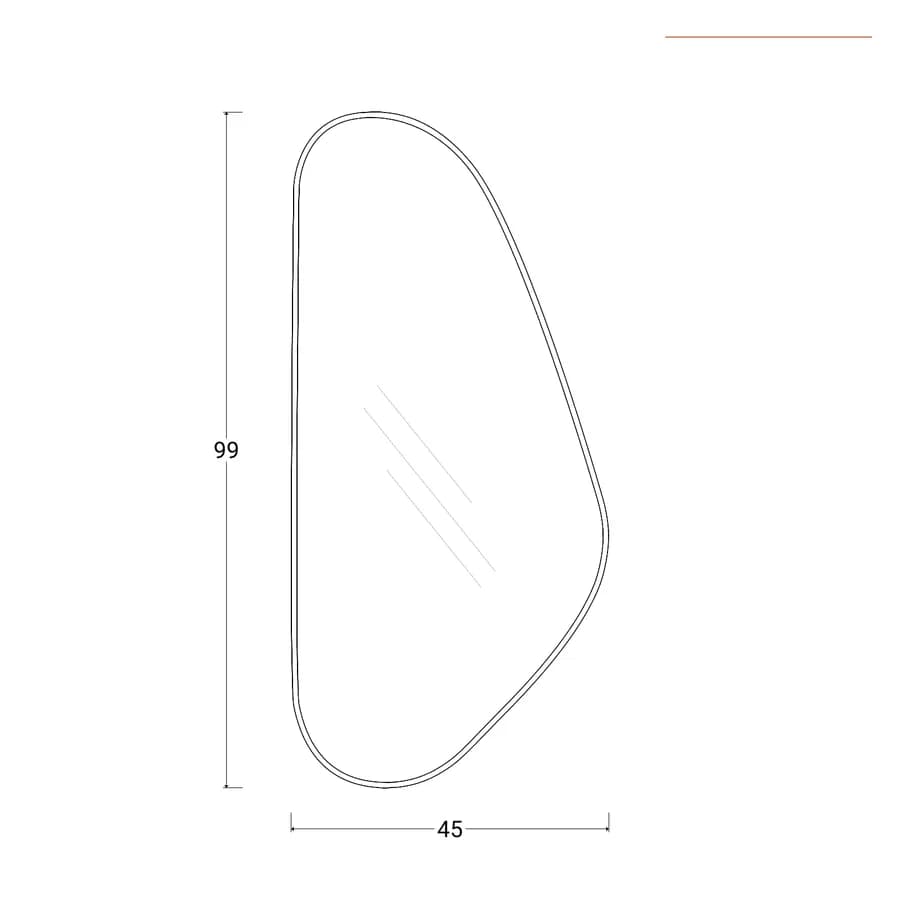 Specchio da parete 42x99h cm in metallo oro con cornice - Peregrin