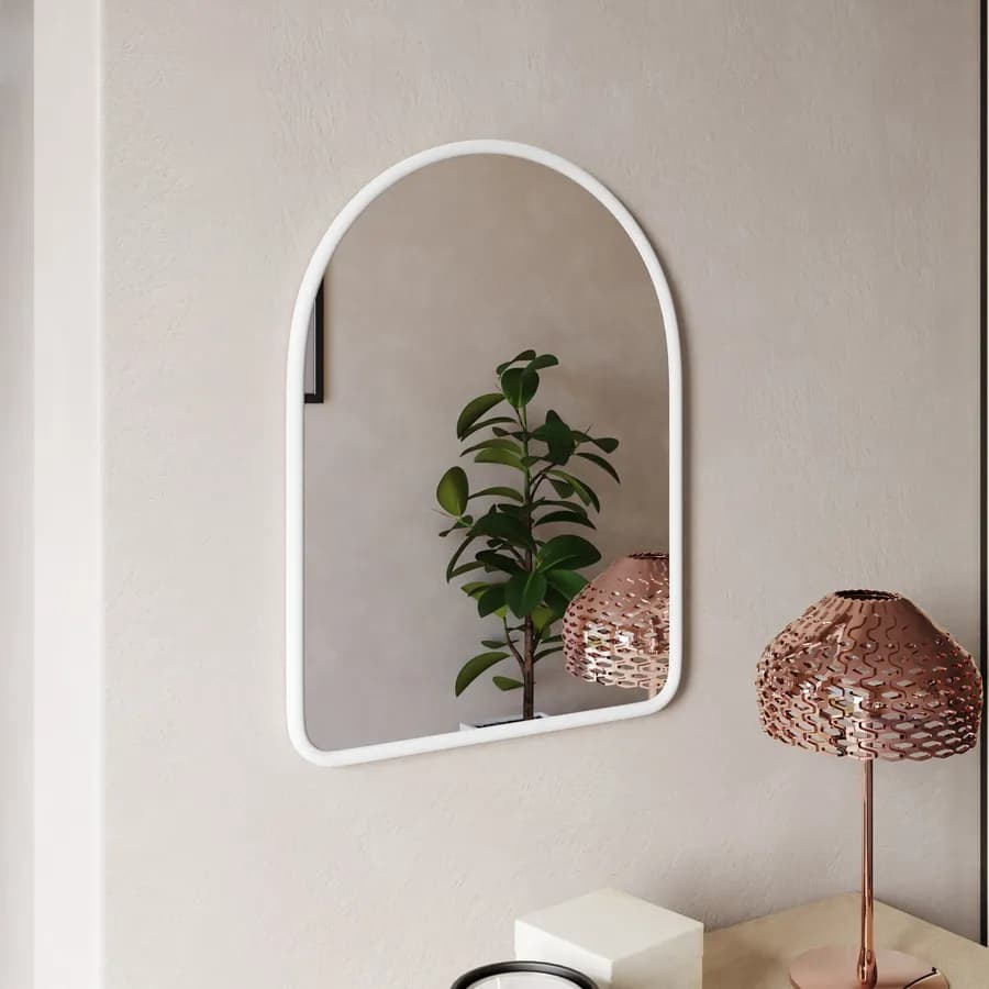 Specchio da parete 46x60h cm bianco con cornice - Mordecai