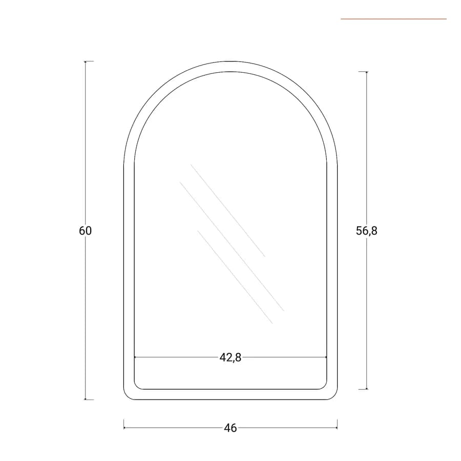 Specchio da parete 46x60h cm rovere con cornice - Mordecai