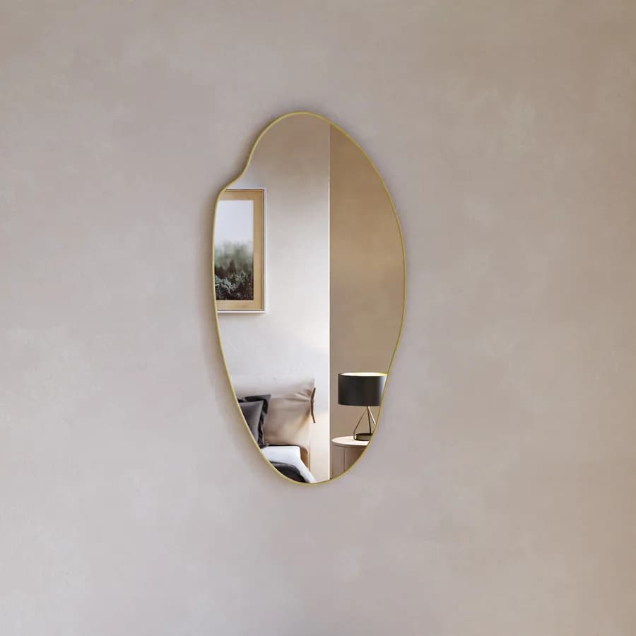 Specchio da parete 47x90h cm in metallo oro con cornice - Peregrin