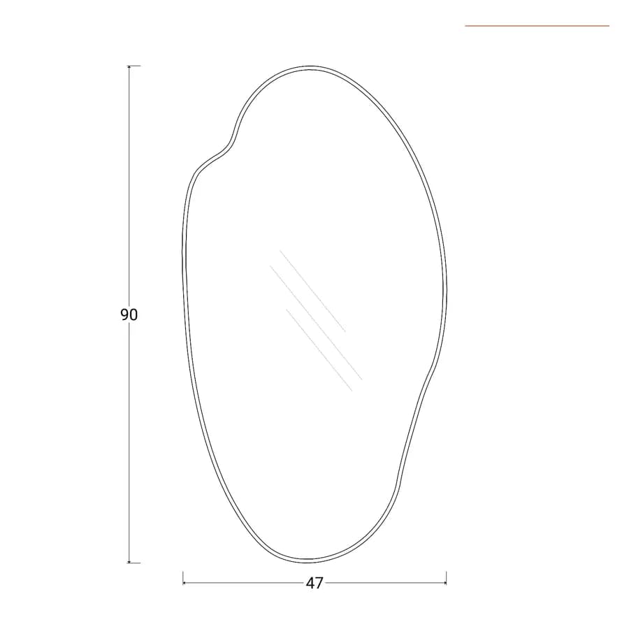 Specchio da parete 47x90h cm in metallo oro con cornice - Peregrin