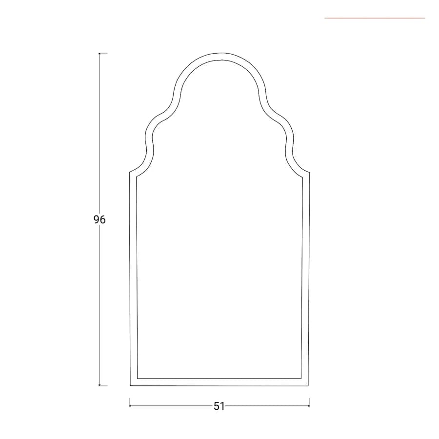 Specchio da parete 51x96h cm con cornice nera - Sorriso
