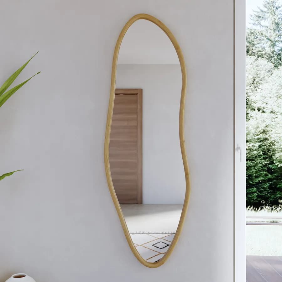 Specchio da parete 56x165h cm con cornice in legno rovere - Nocki