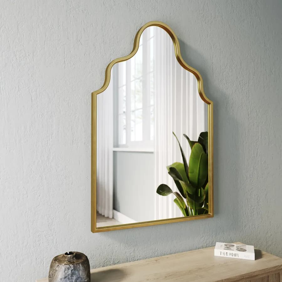 Specchio da parete 61x91h cm con cornice oro - Sorriso
