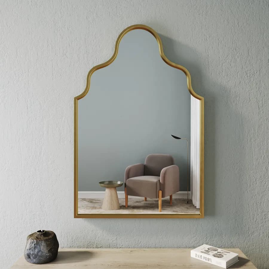 Specchio da parete 61x91h cm con cornice oro - Sorriso