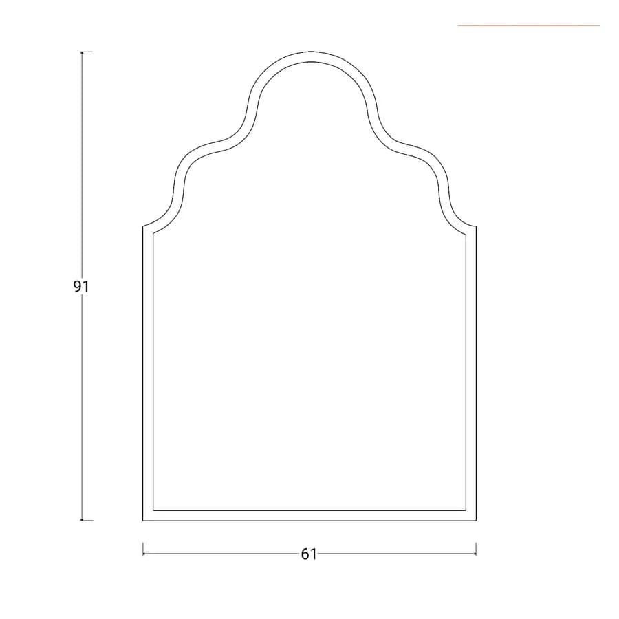 Specchio da parete 61x91h cm con cornice oro - Sorriso