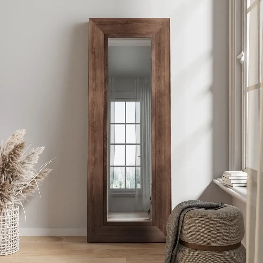 Specchio da parete 67x180h cm in legno con cornice noce - Anouk