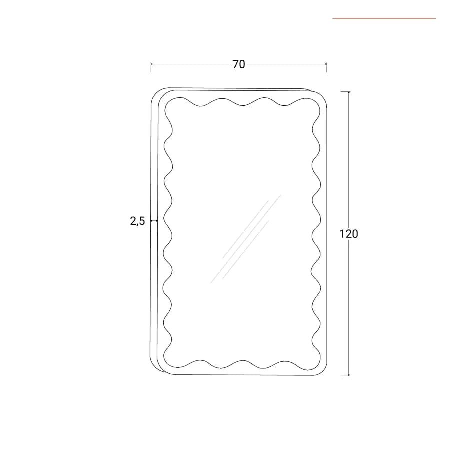 Specchio da parete 70x120h cm con cornice noce - Sanex