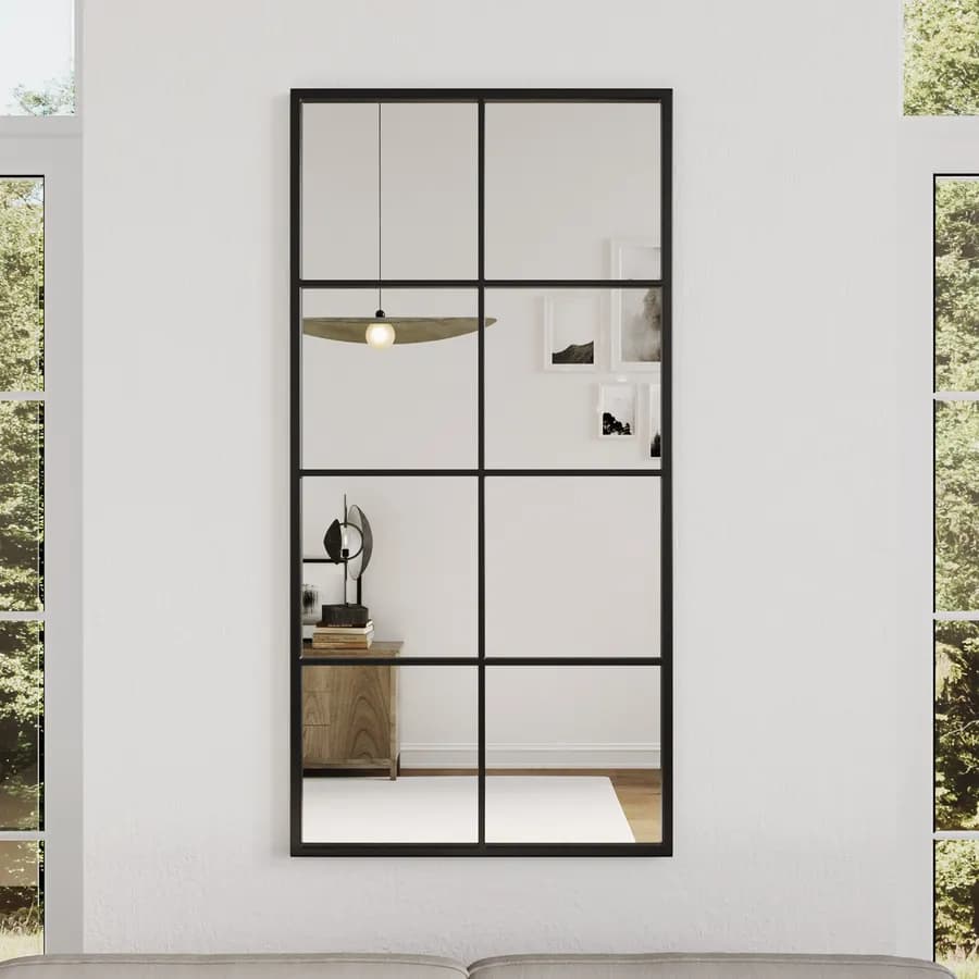 Specchio da parete 76x152h cm in metallo nero - Fenetre