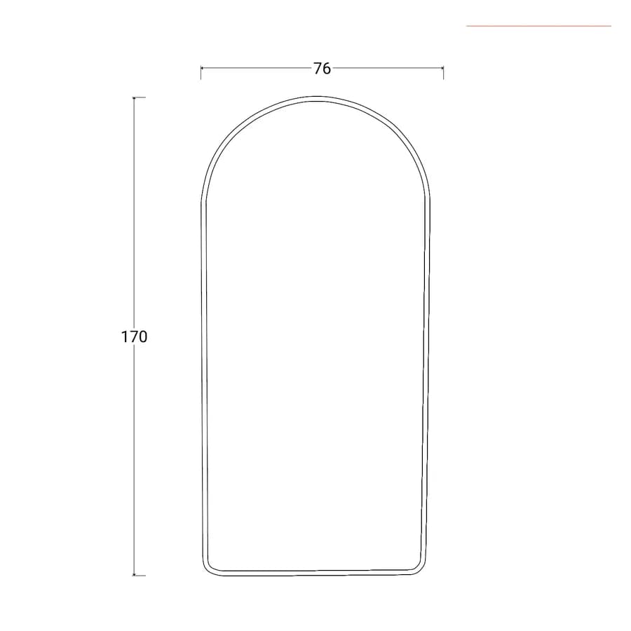 Specchio da parete 76x170h cm con cornice nera - Paremi