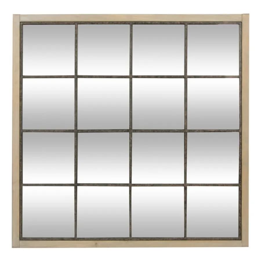 Specchio da parete 90x90 cm in legno e metallo
