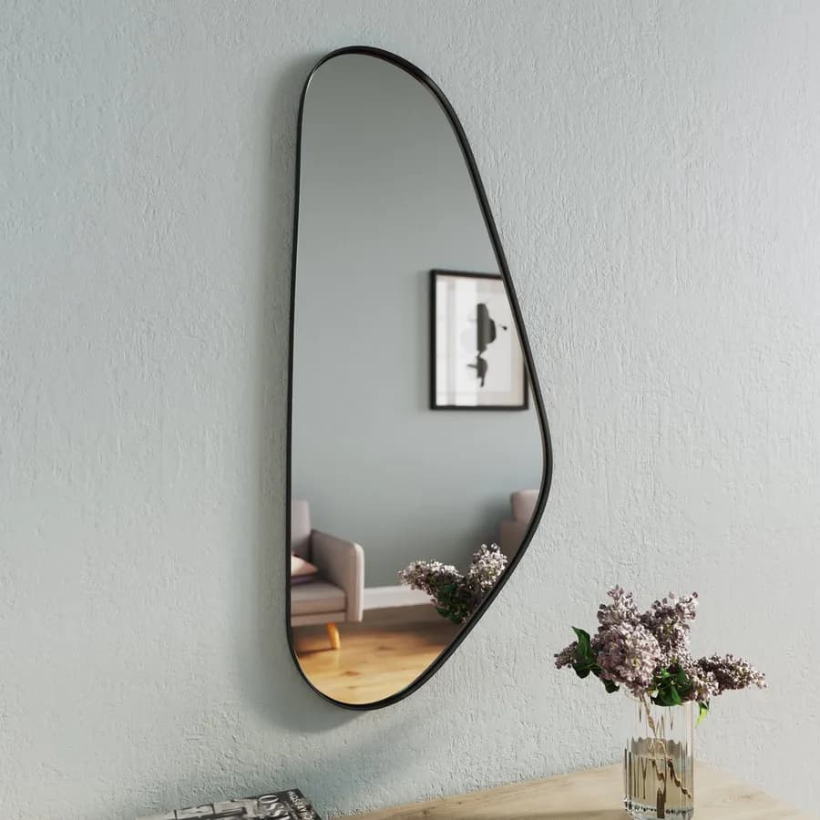 Specchio da parete reversibile 45x99h cm con cornice in metallo nero - Sydde