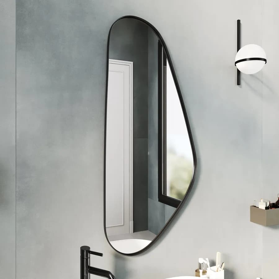 Specchio da parete reversibile 45x99h cm con cornice in metallo nero - Sydde