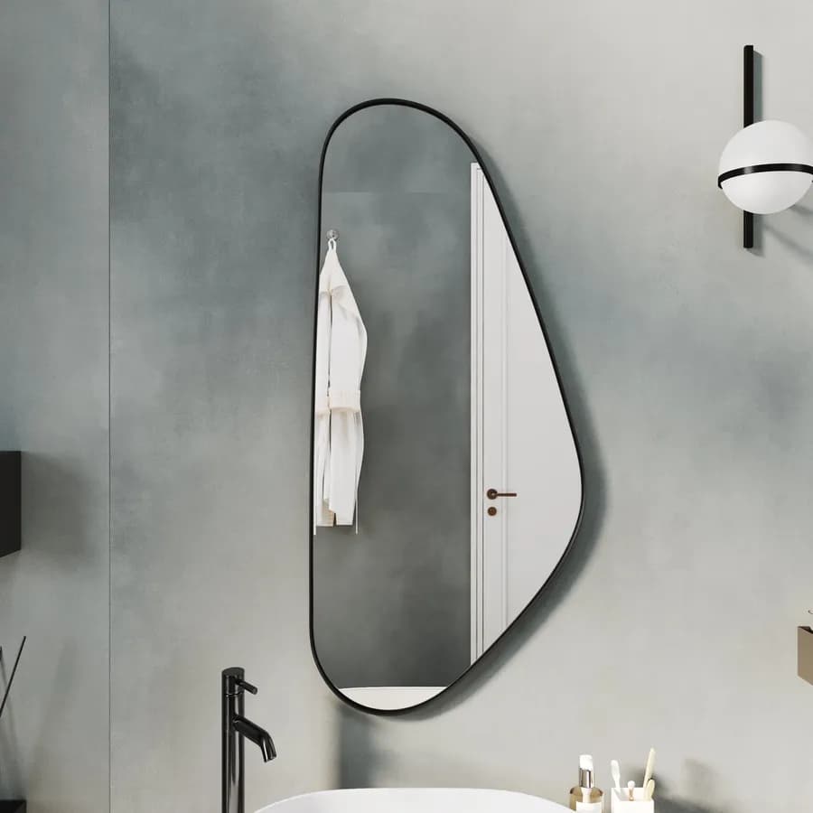 Specchio da parete reversibile 45x99h cm con cornice in metallo nero - Sydde