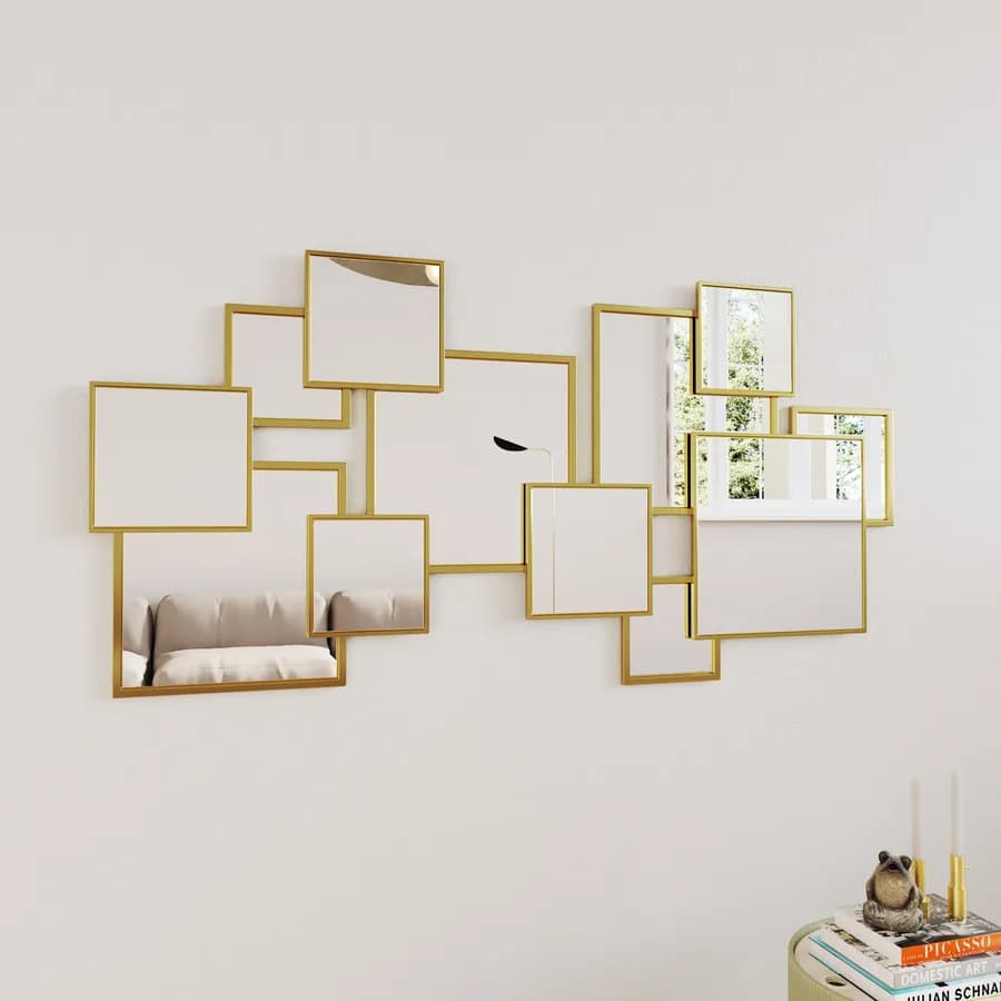Specchio da parete reversibile 76x152h cm in metallo oro - Celeb