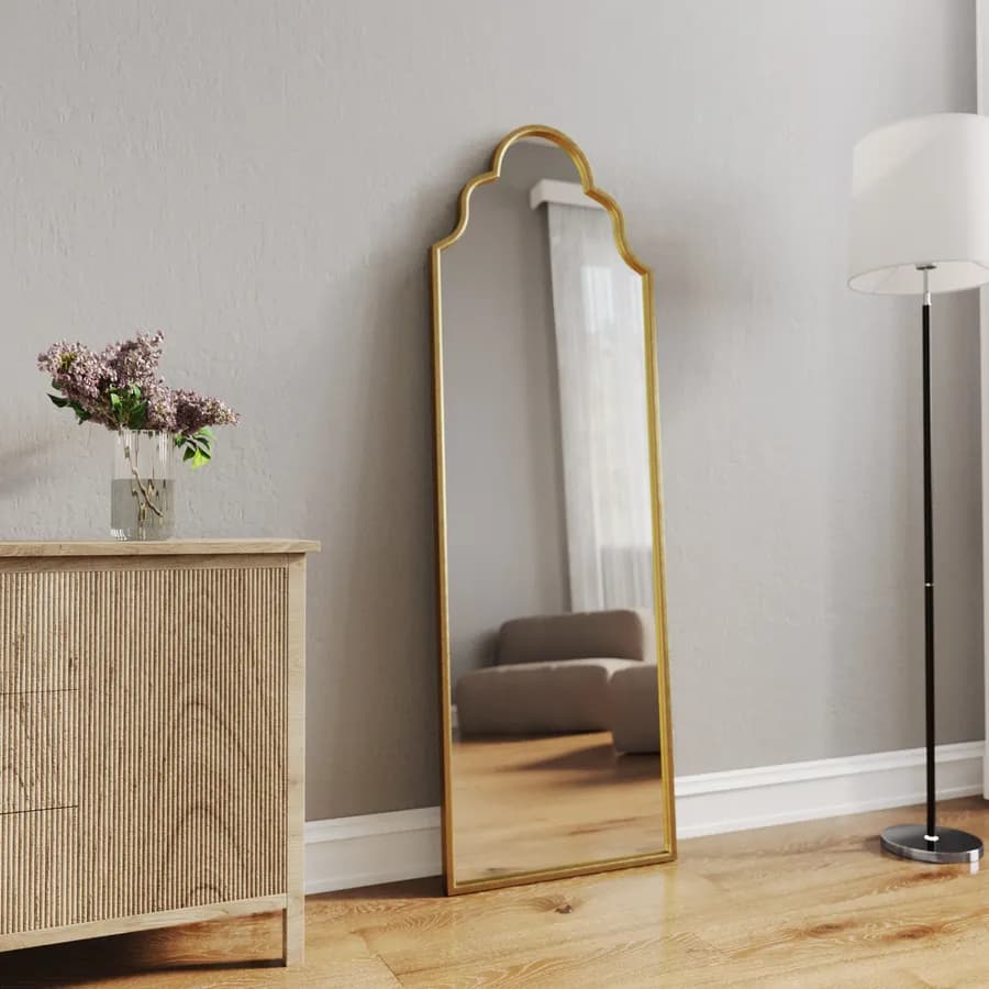 Specchio 50x150h cm con cornice oro - Sorriso