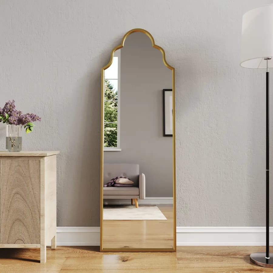 Specchio 50x150h cm con cornice oro - Sorriso