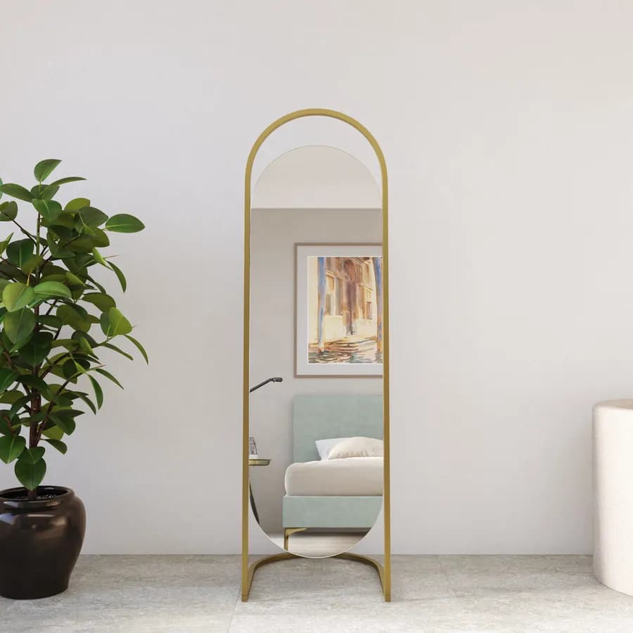 Specchio da terra 50x170h cm in metallo oro - Abrin