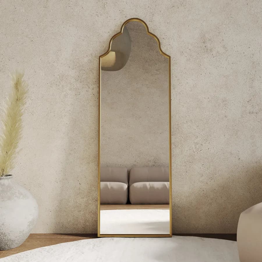 Specchio 54x163h cm con cornice oro - Sorriso