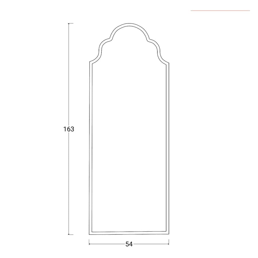 Specchio 54x163h cm con cornice oro - Sorriso