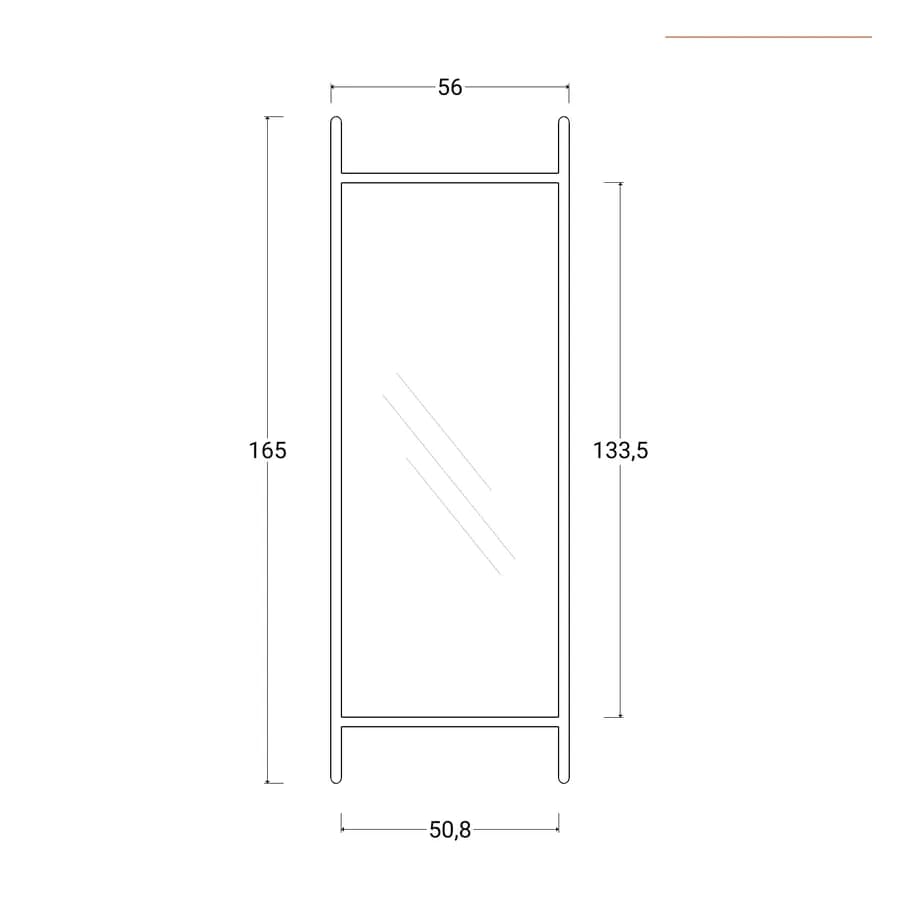 Specchio da terra 56x165h cm in legno nero con cornice - Nerian