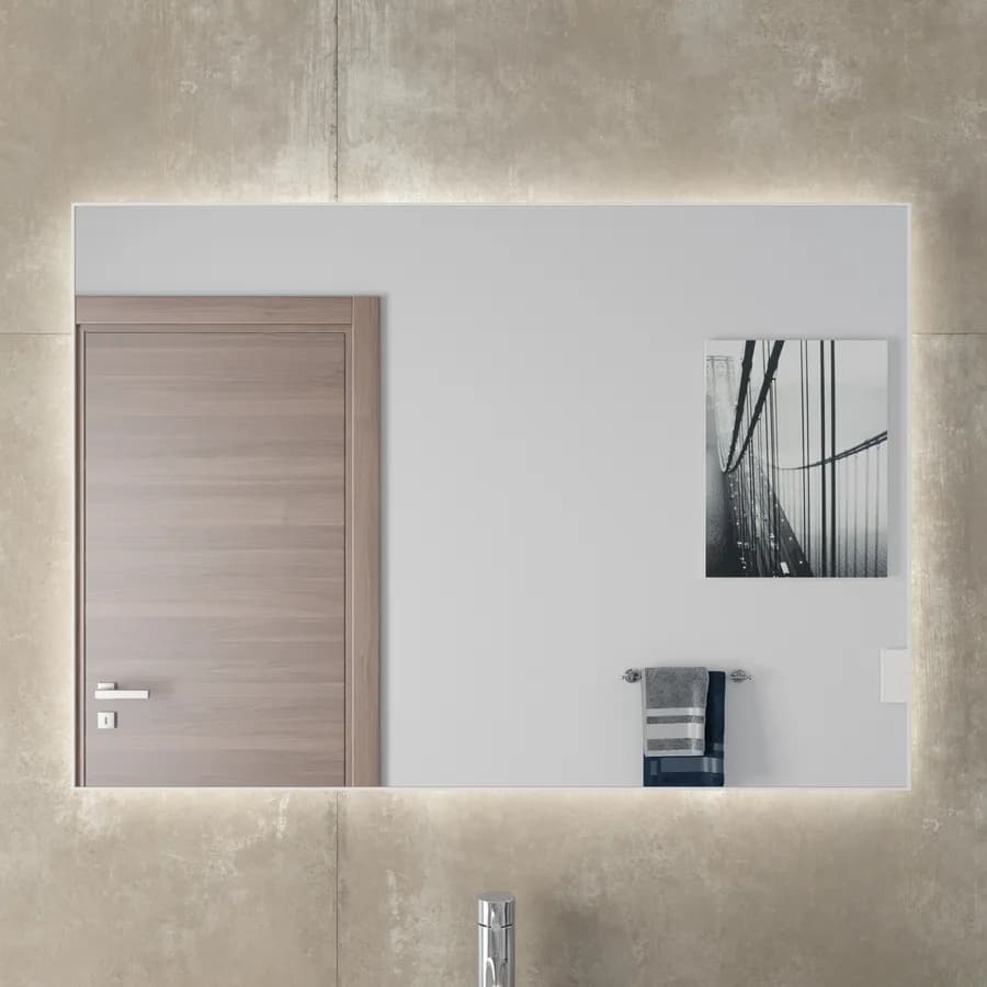 Specchio led 100 x 70 cm reversibile bianco opaco retroilluminato - Estrella