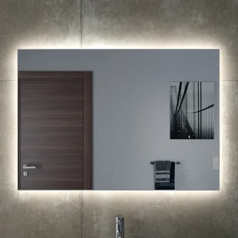 Specchio led 100 x 70 cm reversibile bianco opaco retroilluminato - Estrella