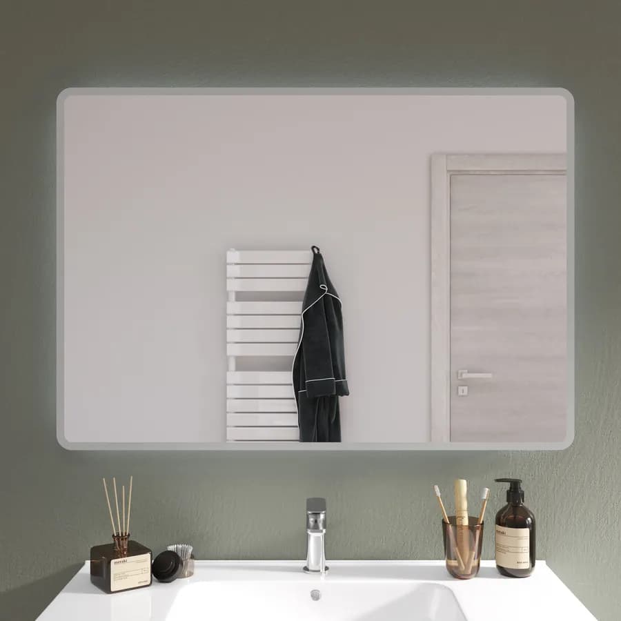 Specchio led 100x70 cm luce naturale con cornice satinata reversibile - Beckett