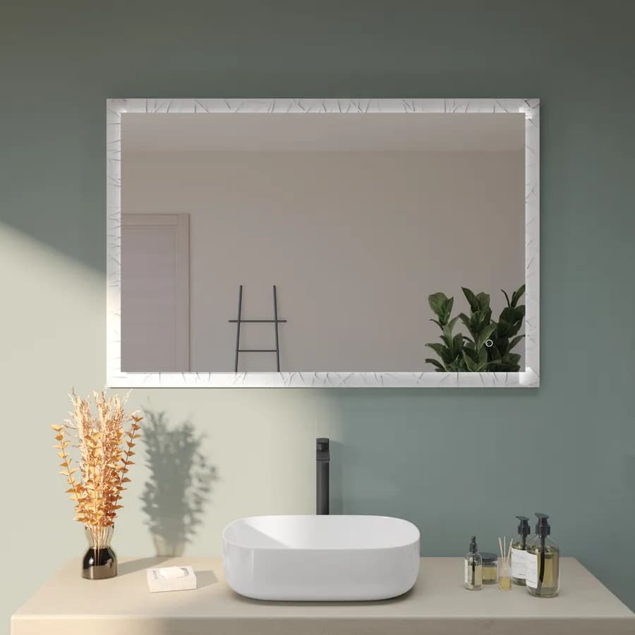 Specchio led 120x80 cm bianco opaco con accensione touch - Yorli