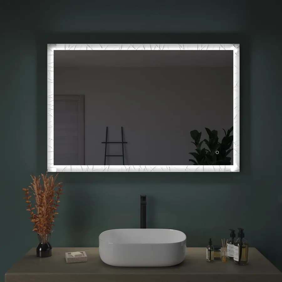 Specchio led 120x80 cm bianco opaco con accensione touch - Yorli