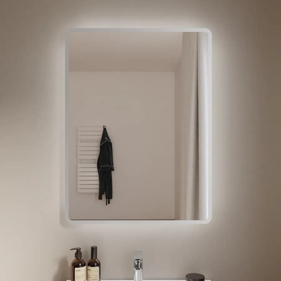 Specchio led 60 x 80 cm con cornice satinata reversibile - Beckett