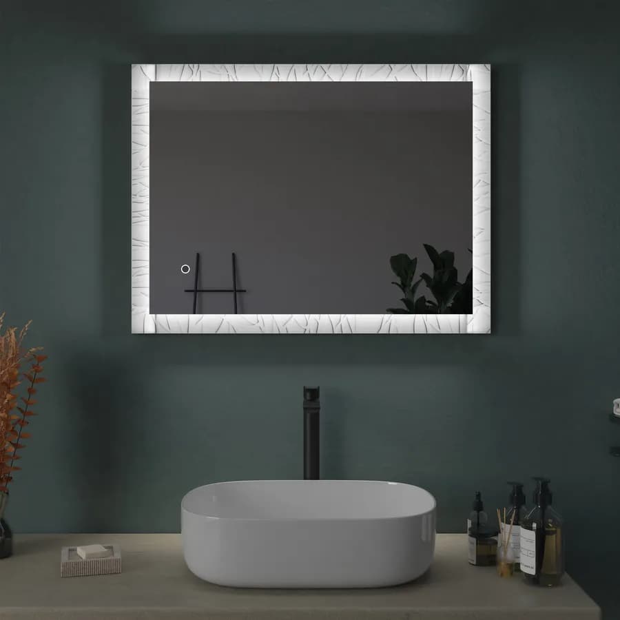 Specchio led 60x80 cm bianco opaco con accensione touch - Yorli