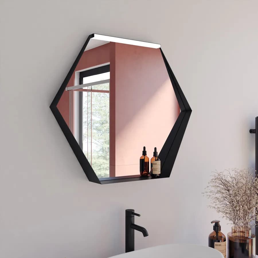 Specchio led 80 x 70 cm nero opaco - Apis