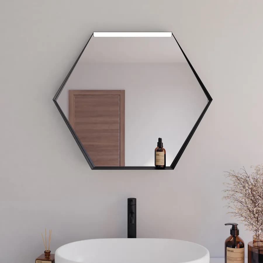 Specchio led 80 x 70 cm nero opaco - Apis