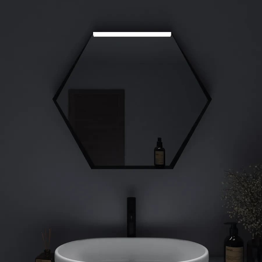 Specchio led 80 x 70 cm nero opaco - Apis