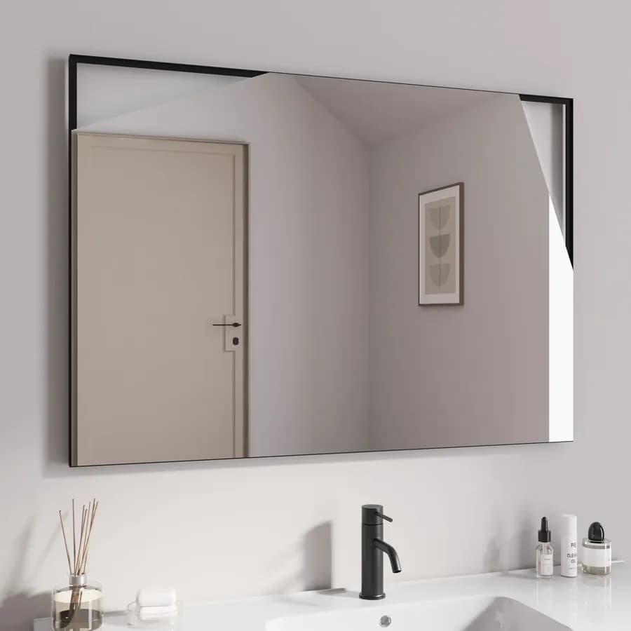 Specchio led da bagno 100x70 cm con cornice nero - Olifant