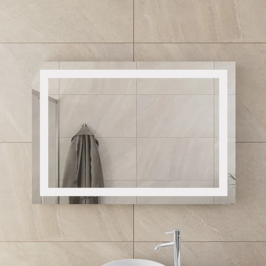 Specchio led 70x100 cm luce fredda con interruttore e reversibile - Verge