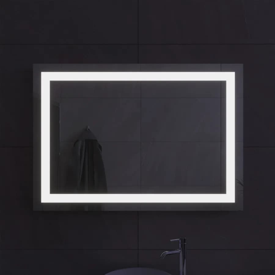 Specchio led 70x100 cm luce fredda con interruttore e reversibile - Verge