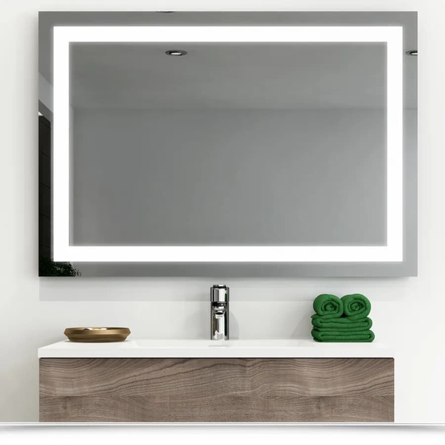 Specchio led 70x100 cm luce fredda con interruttore e reversibile - Verge