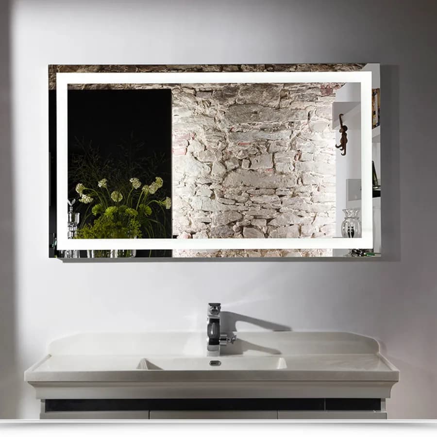 Specchio led 70x100 cm luce fredda con interruttore e reversibile - Verge
