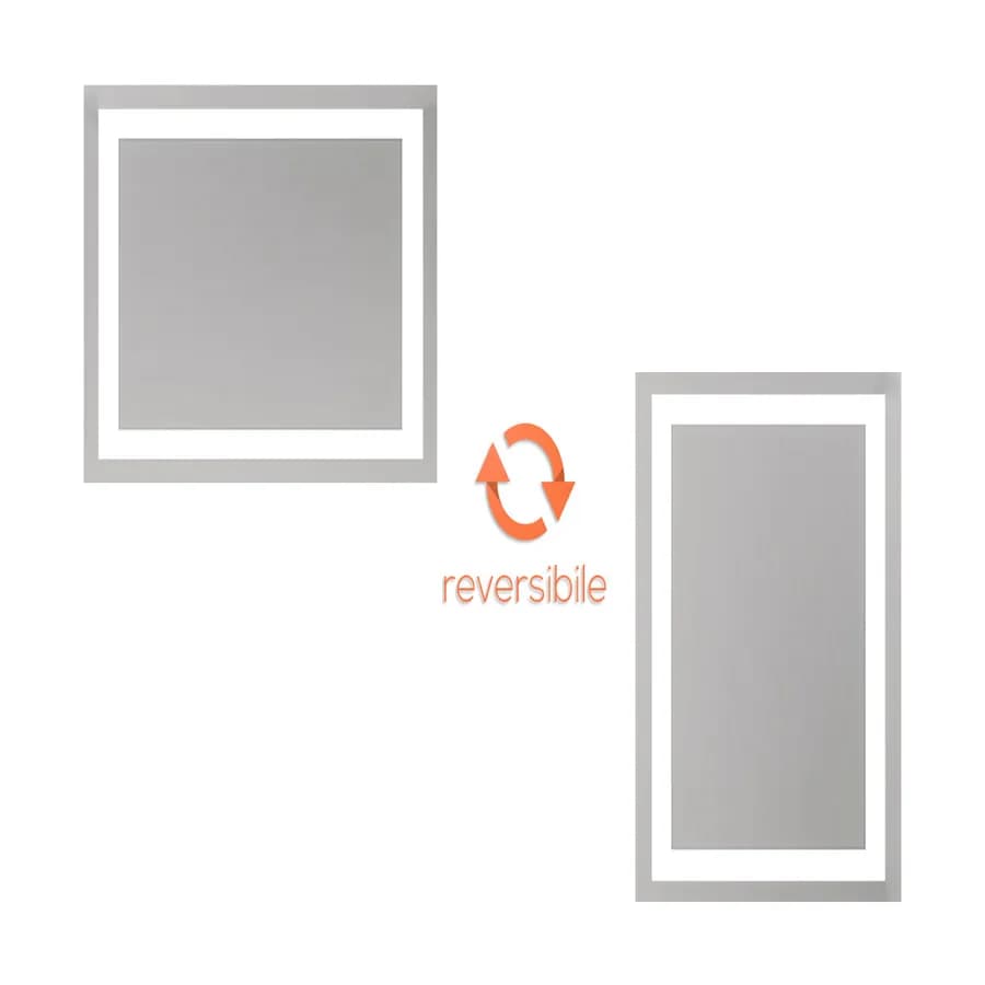 Specchio led 70x100 cm luce fredda con interruttore e reversibile - Verge