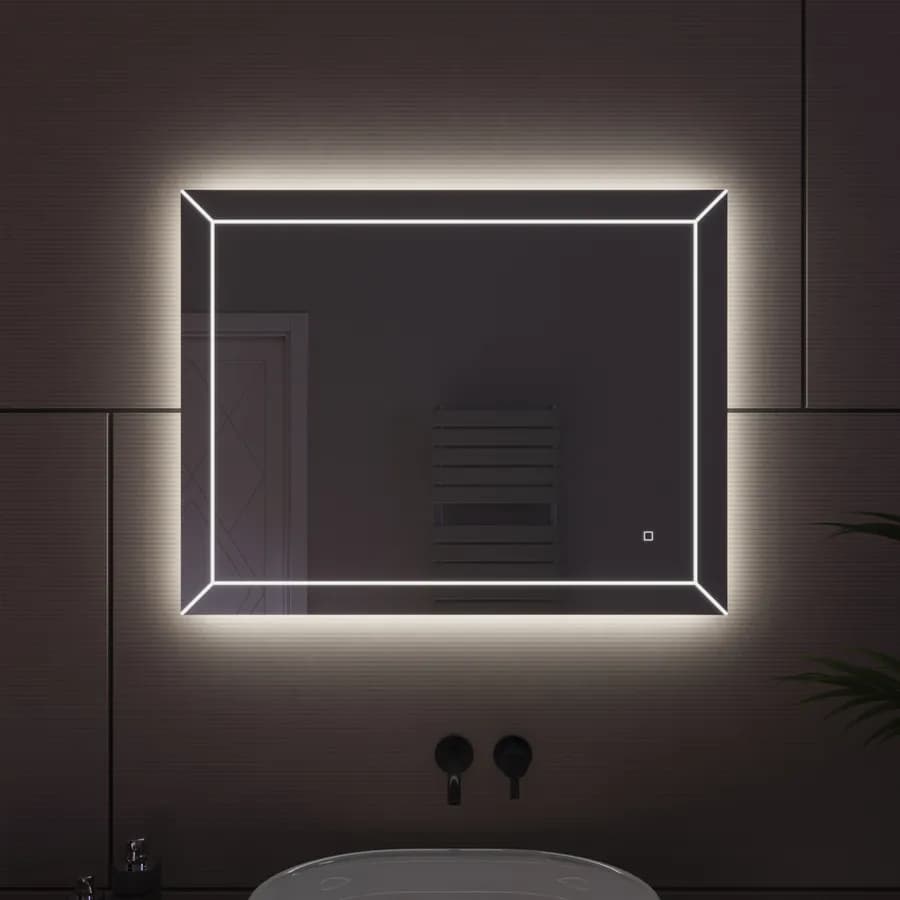 Specchio led 70x90 cm luce fredda reversibile e accensione touch - Juice