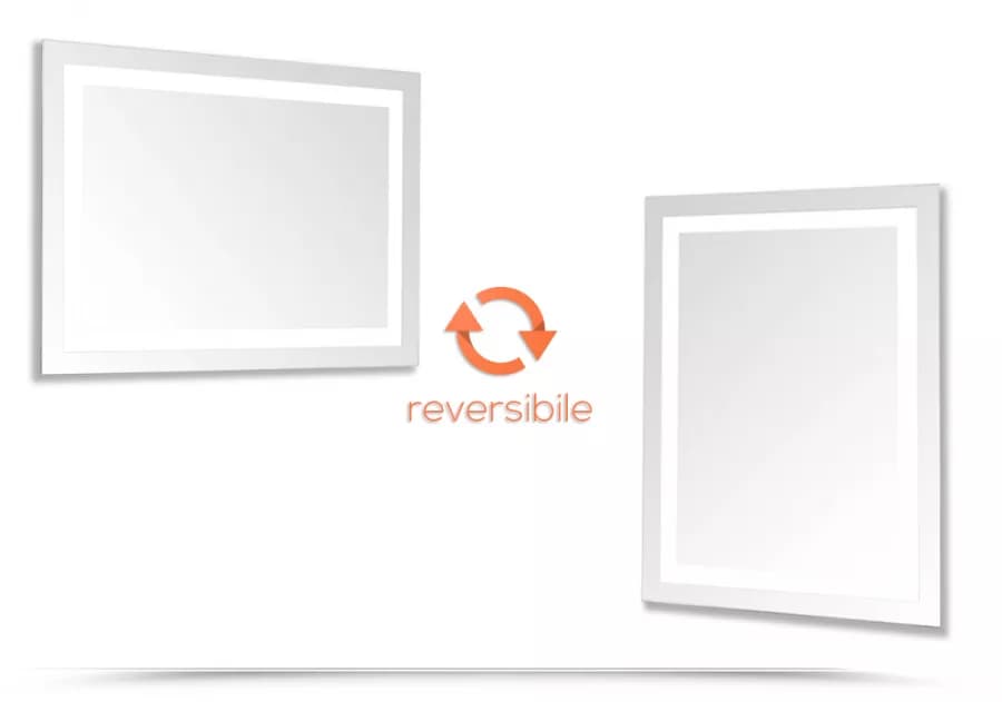 Specchio led 80x120 cm luce fredda con interruttore e reversibile - Verge