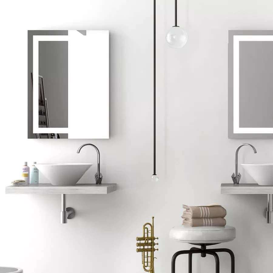 Specchio led 80x140 cm luce fredda con interruttore e reversibile - Verge