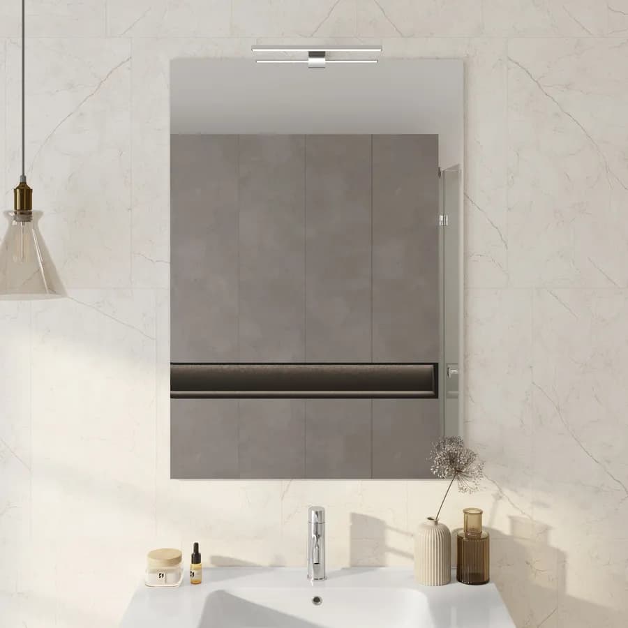 Specchio 70x100 cm reversibile con lampada led 30 cm - Raoled