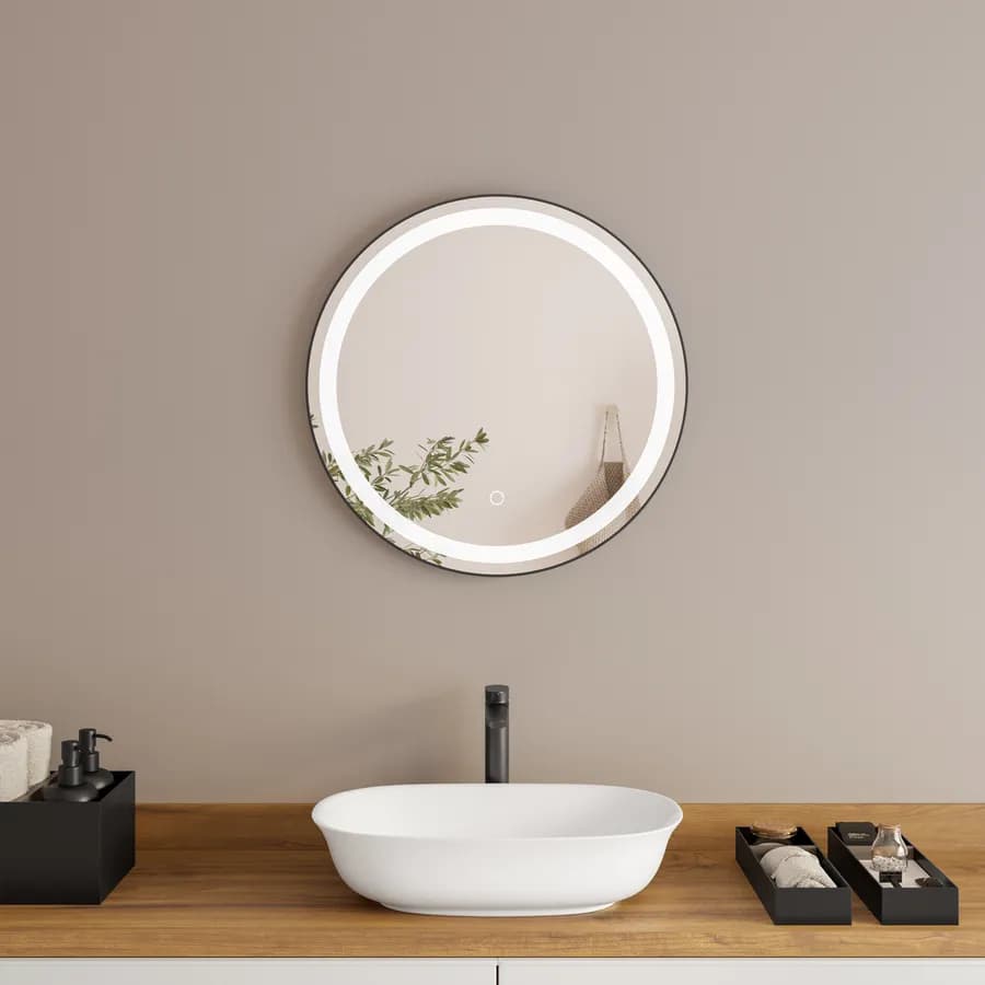 Specchio LED rotondo 68 cm luce fredda e sensore touch - Marsala
