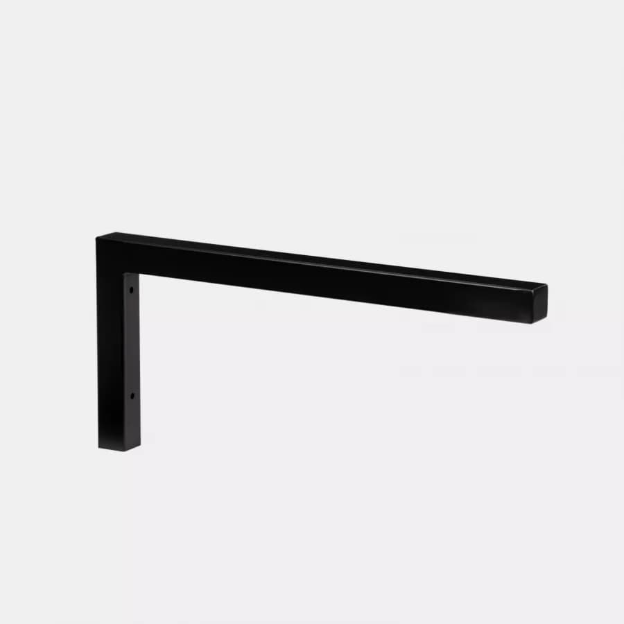 Staffa a L 44x20 h cm in metallo nero opaco per mensoloni bagno sospesi