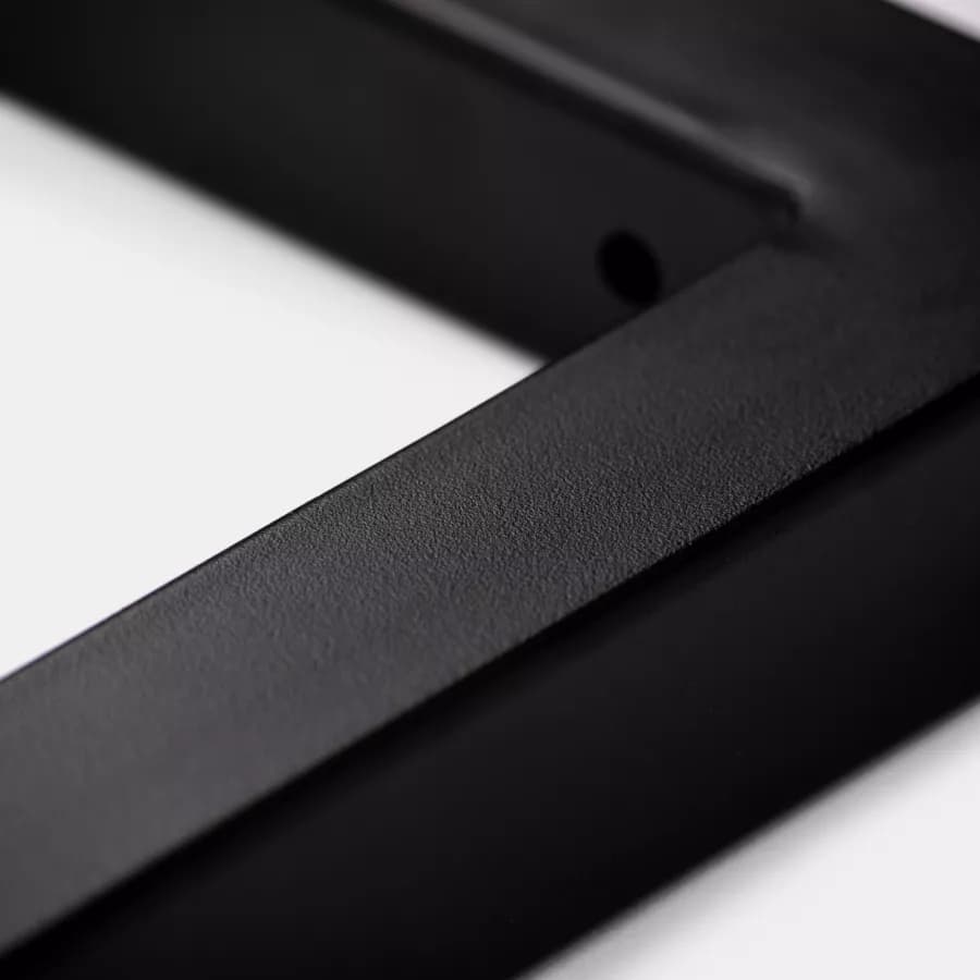 Staffa a L 44x20 h cm in metallo nero opaco per mensoloni bagno sospesi